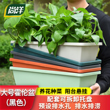 尚洋霍伦种菜花盆大号(黑色)家庭育苗神器塑料盆室内阳台植物种植箱