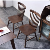 家逸实木餐椅现代简约餐桌椅家用休闲椅子两把装组合带靠背温莎椅
