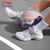 李宁（LI-NING）童鞋儿童篮球鞋女大童音速8轻弹减震清爽透气运动鞋39YKBS046-2