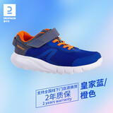 迪卡侬儿童春季网面舒适透气校园休闲运动跑步鞋皇家蓝/橙色30-4128254