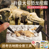 古欧考古挖掘玩具恐龙化石骨架手工拼装鳄龙开挖拼装六一儿童节礼物