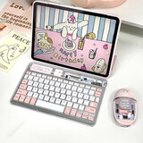 科技鱼 ipad pro键盘air6/5/4无线蓝牙键盘适用于苹果平板小米华为可充电透明鼠标套装静音办公便携 透粉色【多设备连接丨轻音键盘丨打字灵敏】