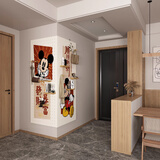 米老鼠洞洞板置物架入户玄关遮挡厨房客厅定制实木墙面装饰收纳架 定制【0.1平方价格】联系客服