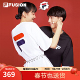 FILA FUSION斐乐官方情侣短袖T恤男女装夏季圆领多色上衣宽松男女服装 标准白-WT 2XL 185/104A