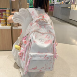 思儒霖书包女初中生高颜值高中学生小清新大容量双肩包男大学生休闲背包 粉红色【双肩包+挂件】