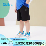 361°儿童短裤2024夏季男女童3-12岁透气运动裤梭织五分裤 黑 110