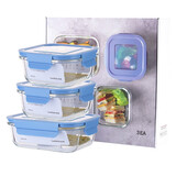 乐扣乐扣（LOCK&LOCK）格拉斯保鲜盒 高硼硅耐热玻璃可微波炉烤箱饭盒保鲜盒套装3件套 LLG983S601（520ML*2+640ML）