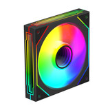 宁美 定制 N系列 台式电脑机箱风扇 主机散热风扇 LED 炫光 12CM 静音 降温 /单拍不发货/搭配主机下单 棱镜6PRO ARGB 黑色