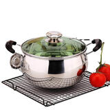 雷仕顿不锈钢汤锅家用加厚大容量煲汤炖锅煮面煮粥奶锅火锅电磁炉通用 汤锅【加厚款】 16cm