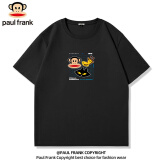 大嘴猴（paul frank）t恤男女同款情侣短袖2024夏季纯棉舒适透气半袖宽松上衣黑色2XL