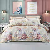 富安娜家纺 60支长绒棉四件套纯棉磨毛加厚保暖床上用品床单被套 【60S长绒棉磨毛】枫亭(印花款) 1.8m床 床单款 （被套230*229cm）