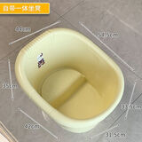 维诺亚大号宝宝泡澡桶儿童洗澡游泳桶婴儿浴盆浴桶可坐家用浴缸全身澡盆 新款米黄色【0-4岁】可泡全身