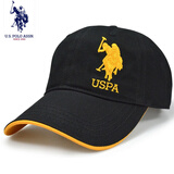 U.S. POLO ASSN.保罗帽子男女通用品牌polo棒球帽春夏户外韩版运动休闲防晒遮阳帽 黑色金标（纯棉四季款） 可调节(54-60cm)