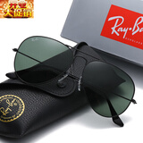 雷朋（RayBan）太眼镜太阳镜男士偏光飞行员蛤蟆镜RB3025圆形墨镜女 黑框墨绿片 62码男款不偏光钢化玻璃镜片