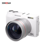 松典（SONGDIAN）数码相机取代ccd入门傻瓜微单vlog翻转自拍照相机DC101AF 官方标配+广角镜套装 128G 内存