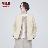 无印良品（MUJI）女式  长毛抓绒 夹克 短款外套女  简约风 BB2NSA3A 象牙色 L(165/88A)