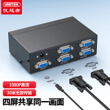 优越者(UNITEK)VGA分配器一分四 高清视频1进4出分屏器 一进四出分频器 VGA显示器视频扩展器U-8707