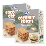 Lipo芝麻味椰子饼干135g*2 椰子脆片 早餐零食下午茶 出游 野餐
