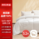 京东京造 100%天然新疆棉花被 纯棉被芯双人被子 春秋被5.2斤2.2x2.4米