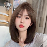 佰丝堂假发女中长发网红波波头锁骨发自然全头套圆脸减龄假发套