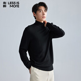 利郎轻时尚男装【可机洗绵羊毛】冬季新款羊毛衫男亲肤保暖针织毛衣 黑色A4DMS003 2XL (180)