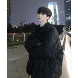 杜小闲菱形格棉服男款高级感袄子cleanfit美式面包服冬季工装外套 1008-MY1133 黑色 XL [建议120-140斤]