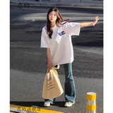 恋的100%纯棉短袖T恤女夏季学生韩版宽松女生衣服夏天2026新款上衣潮 纯棉白色 均码（可备注码数）