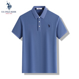 U.S. POLO ASSN.polo衫男短袖夏季保罗商务休闲翻领男装上衣t恤雾霾蓝XL