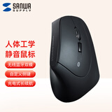 SANWA SUPPLY中手无线蓝牙双模鼠标 人体工学垂直竖握 静音办公游戏吃鸡 充电式 蓝光LED 多档DPI 6键 磨砂黑色
