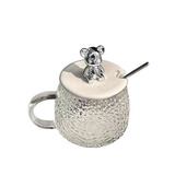 皇家洛克 ROYALLOCKE玻璃杯 锤纹矮杯男女带把家用杯子耐热果汁花茶早餐杯 随机发1个