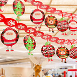 新新精艺 圣诞节装饰品彩旗拉花平安夜派对商场酒吧布置装饰用品彩旗挂饰