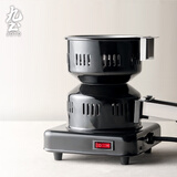 九土 日式手工陶泥炭炉橄榄碳炉小火炉复古煮茶炉茶道零配禅意风炉 点炭神器