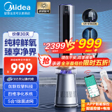 美的（Midea）【璀璨星河】四维净化除菌变频电风扇WiFi可视化除甲醛无叶风扇12档落地轻音双擎动力塔扇FZD10UJR