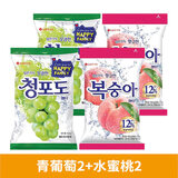 乐天 青葡萄糖韩国进口lotte青提味硬糖韩剧流星糖果青绿葡萄糖 葡萄味153g*2+蜜桃味153g*2袋