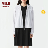 无印良品（MUJI）女式 防紫外线 拉链短款连帽衫夏季款防晒服防晒衣女款BB12CC4S 浅银灰色 M 160/84A