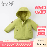 戴维贝拉（DAVE＆BELLA）加厚保暖连帽女童棉服男童棉衣外套儿童冬装幼儿小童冬天外出棉袄 牛油果绿DB16285 130cm（建议身高120-130cm）