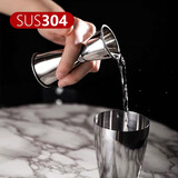 全适304不锈钢量杯调酒用盎司杯吧台量杯安士杯定量双头量盅  15/30ml