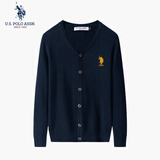 U.S. POLO ASSN.保罗针织男秋季商务休闲毛衣男百搭保暖外套 宝蓝 XL
