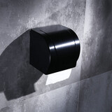 格拉菲亚免打孔 折叠浴巾架太空铝毛巾架浴室挂件套装 五金卫浴卫生间挂件 纸巾盒 【欧式风格】黑色