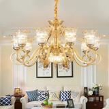 青铜时代 客厅吊灯欧式吊灯全铜客厅美式大厅卧室餐厅吊灯客厅灯中山灯具 8头底锅发光（升级款）