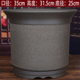 oeny紫砂花盆透气防烂根特大号口径种树种菜高颜值大花盆陶瓷花盆批发 透气高直筒特大号 紫砂