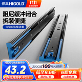 悍高（HIGOLD） 抽屉轨道三节轨滑轨导轨家装五金家具抽屉滑道 14寸(35cm缓冲阻尼)黑色