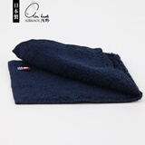 浅野（air kaol）日本进口擦汗小方巾今治棉抗菌抑臭吸水柔软手帕巾洗脸手绢银线款 藏青色 32*14cm