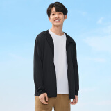 361度防晒衣男夏季新款防紫外线透气针织运动外套上衣 超级黑 3XL