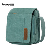 Troop英国单肩包男复古斜挎包欧美运动帆布包夏季单肩斜跨包男休闲包潮 小号湖水绿TRP0220
