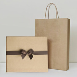 木桐A5活页本子diy相册本手帐本粘贴式纪念册文艺礼物空白牛皮纸笔记本情侣旅行随身携带本子 牛封牛内页本+6色金属笔+礼盒(含纸袋)