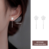 伊黛儿999足银栀子花耳线耳环女轻奢小众设计高级2025新款耳饰生日礼物 999银栀子花耳线E3571 默认15