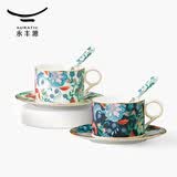 永丰源（auratic）幸福满园 陶瓷咖啡杯套装 小精致简约陶瓷杯碟 200ML咖啡杯 6头杯碟套装