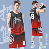 健步龙篮球服套装男定制篮球衣球服球衣学生篮球训练服比赛队服运动套装 SOB-207黑色【默认光板】 2XL码（170-175CM 120-140斤）