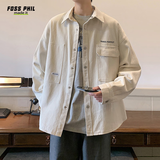 Foss Phil美式高街男士春秋季痞帅宽松休闲工装夹克外套JN1020白玺玉L